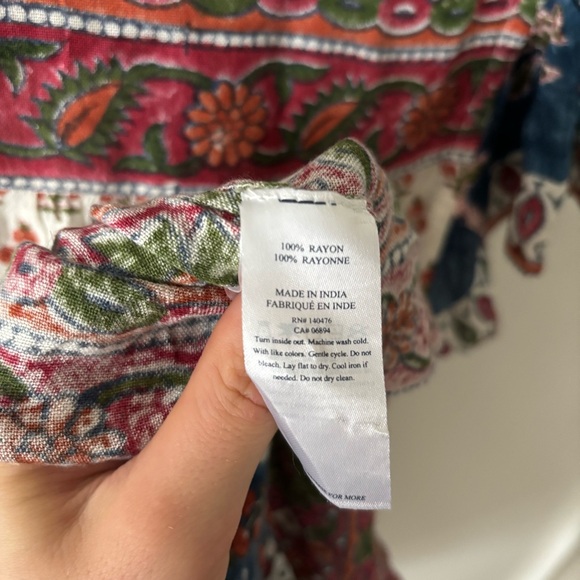 Boho Western Faherty Bemini Smocked Dress EUC Size S - Picture 13 of 13